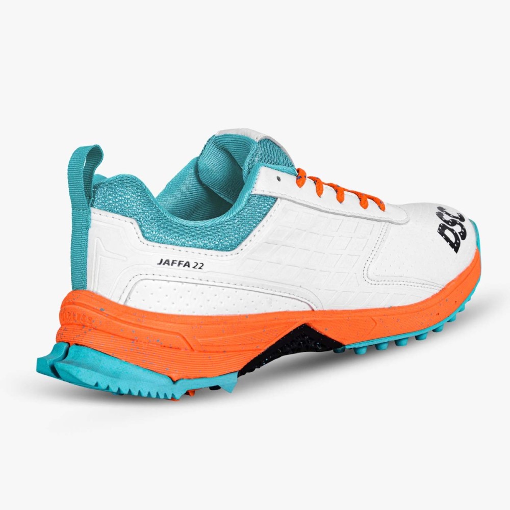 DSC Jaffa 22 Cricket Shoes (White / Orange), White/orange, 10 DSC Jaffa 22 Cricket Shoes (White / Orange), White/orange, 10
