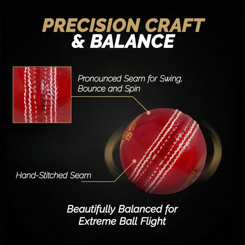 DSC Match Grade Leather Ball, Red