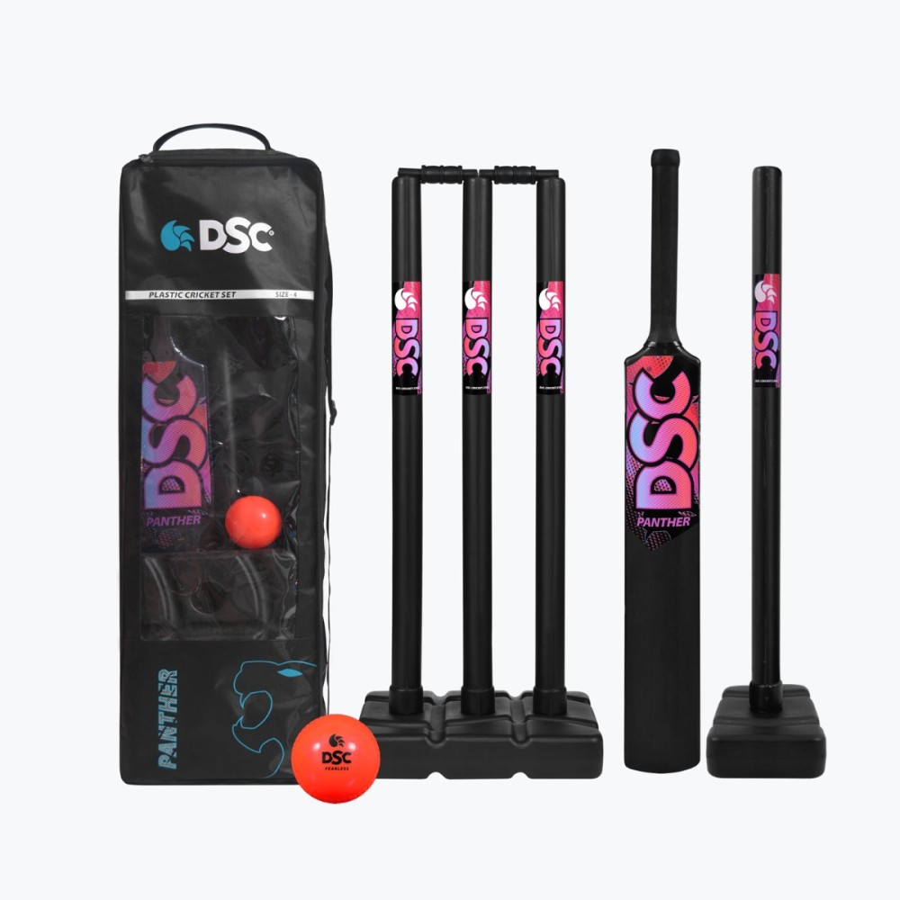 DSC Panther Cricket Set (Black, Junior), Size 4
