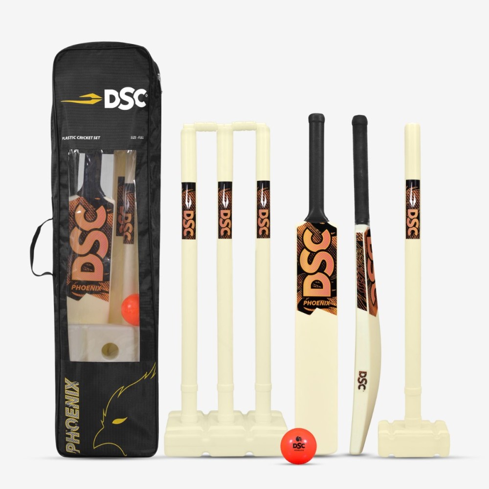 DSC Phoenix Cricket Set (White, Junior), Size 2