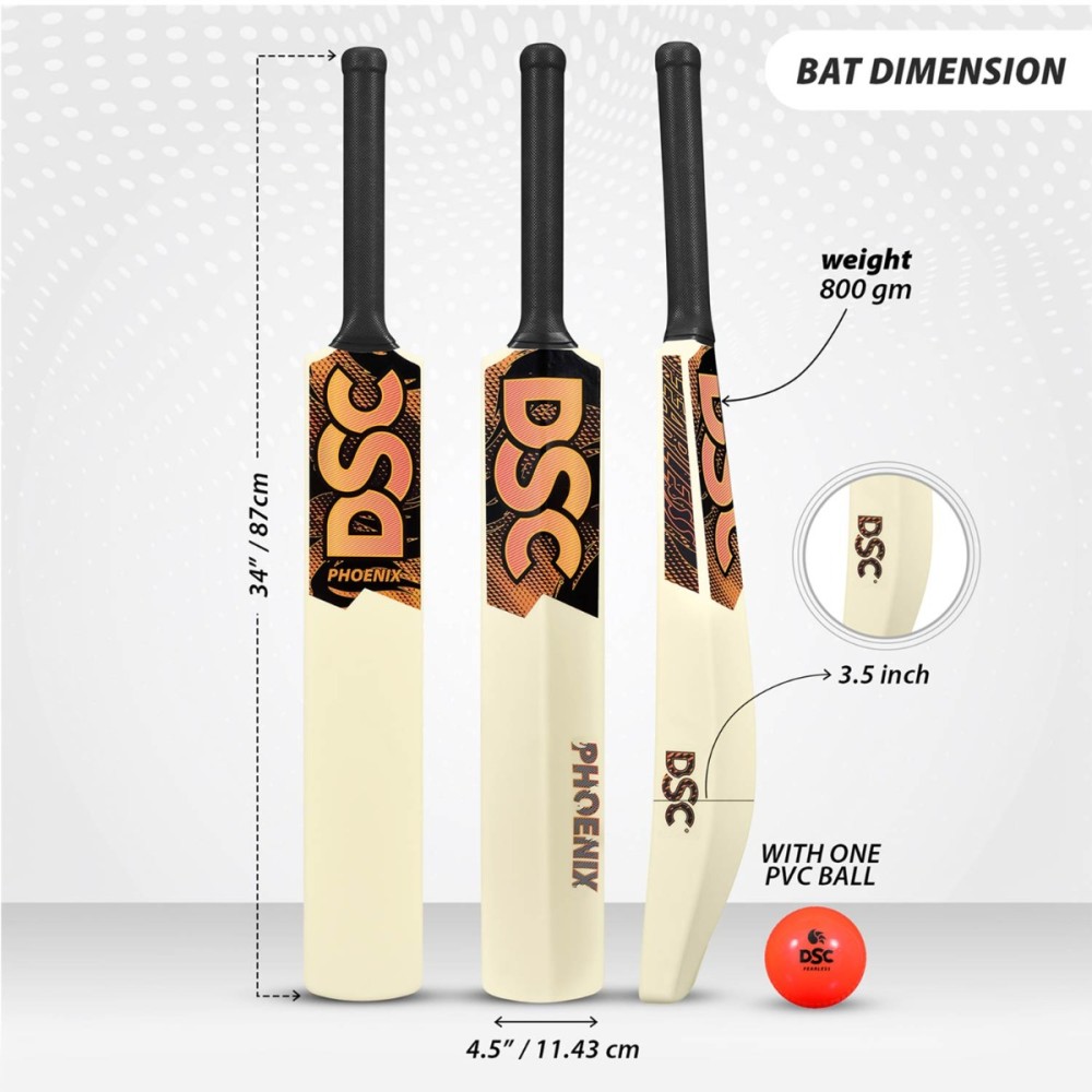 DSC Phoenix Plastic Bat (White, Mens), Mens