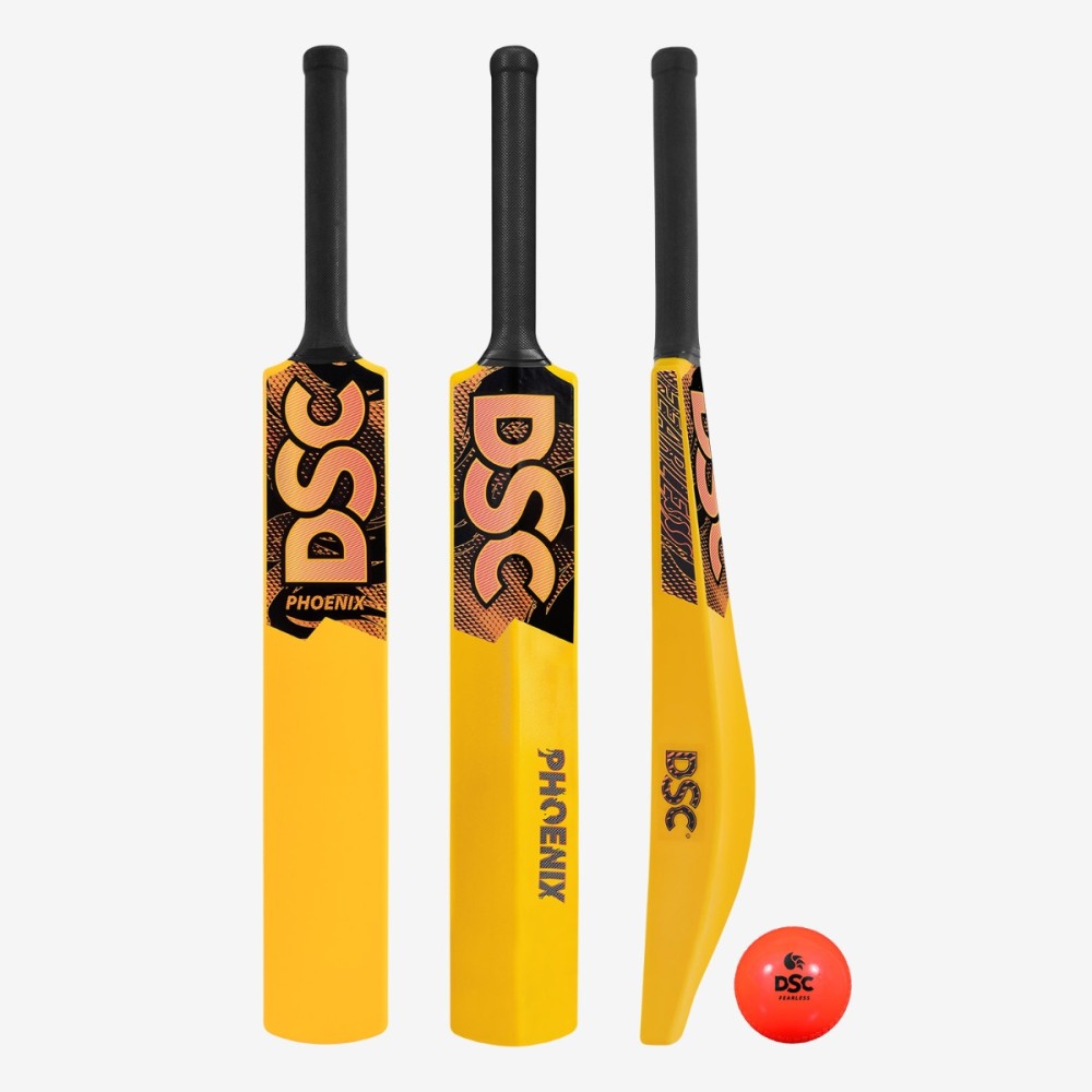 DSC Phoenix Plastic Bat (Yellow, Mens), Mens