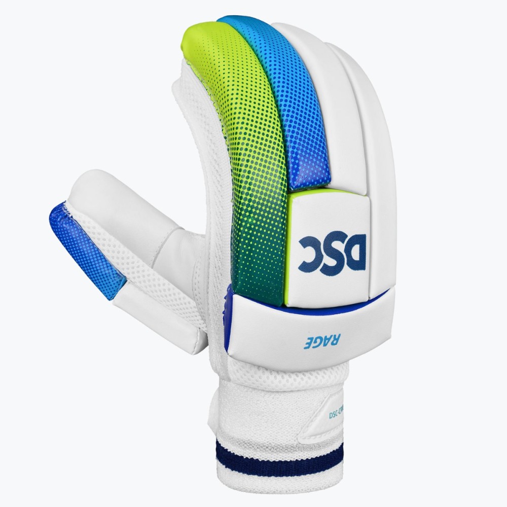 DSC Rage Batting Gloves (Green/Blue), Boys Left