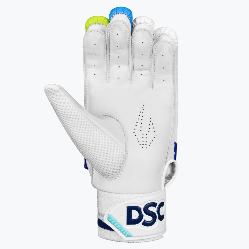 DSC Rage Batting Gloves (Green/Blue), Boys Left