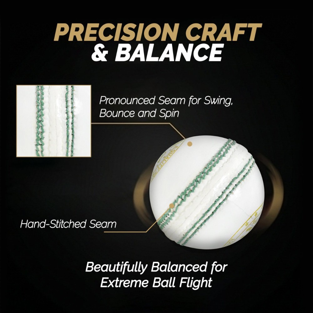 DSC Red Dot Leather Ball, White