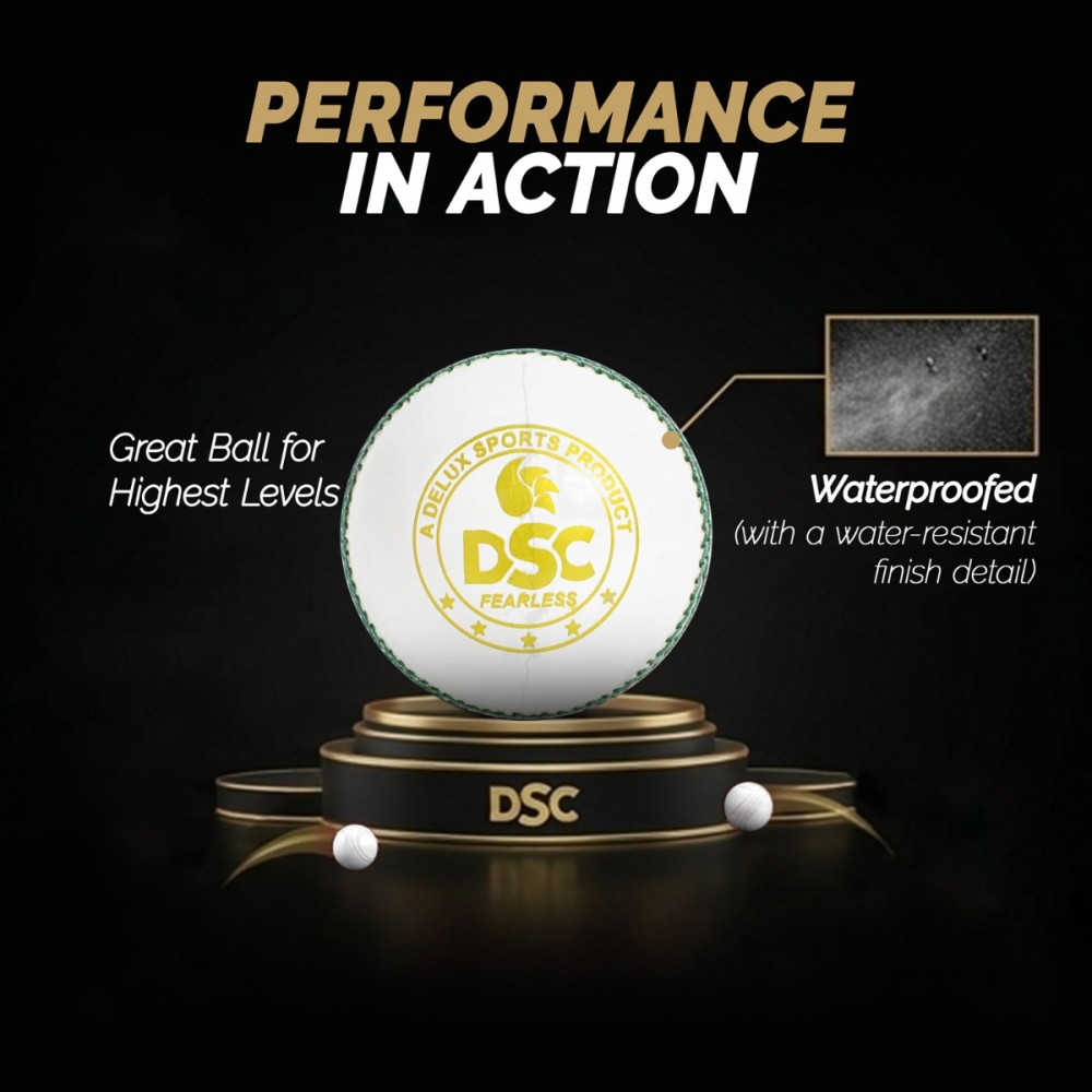 DSC Red Dot Leather Ball, White