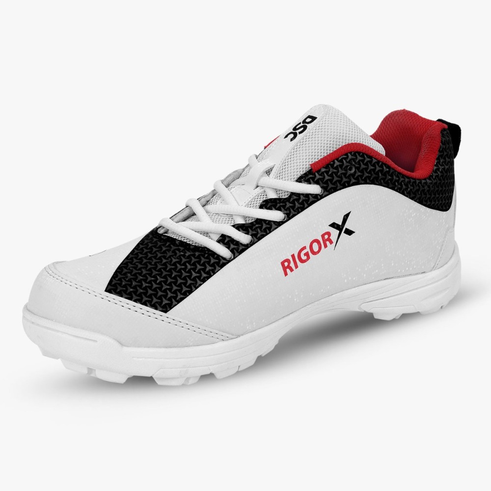 DSC Rigor X Cricket Shoes (Black), White/black, 1