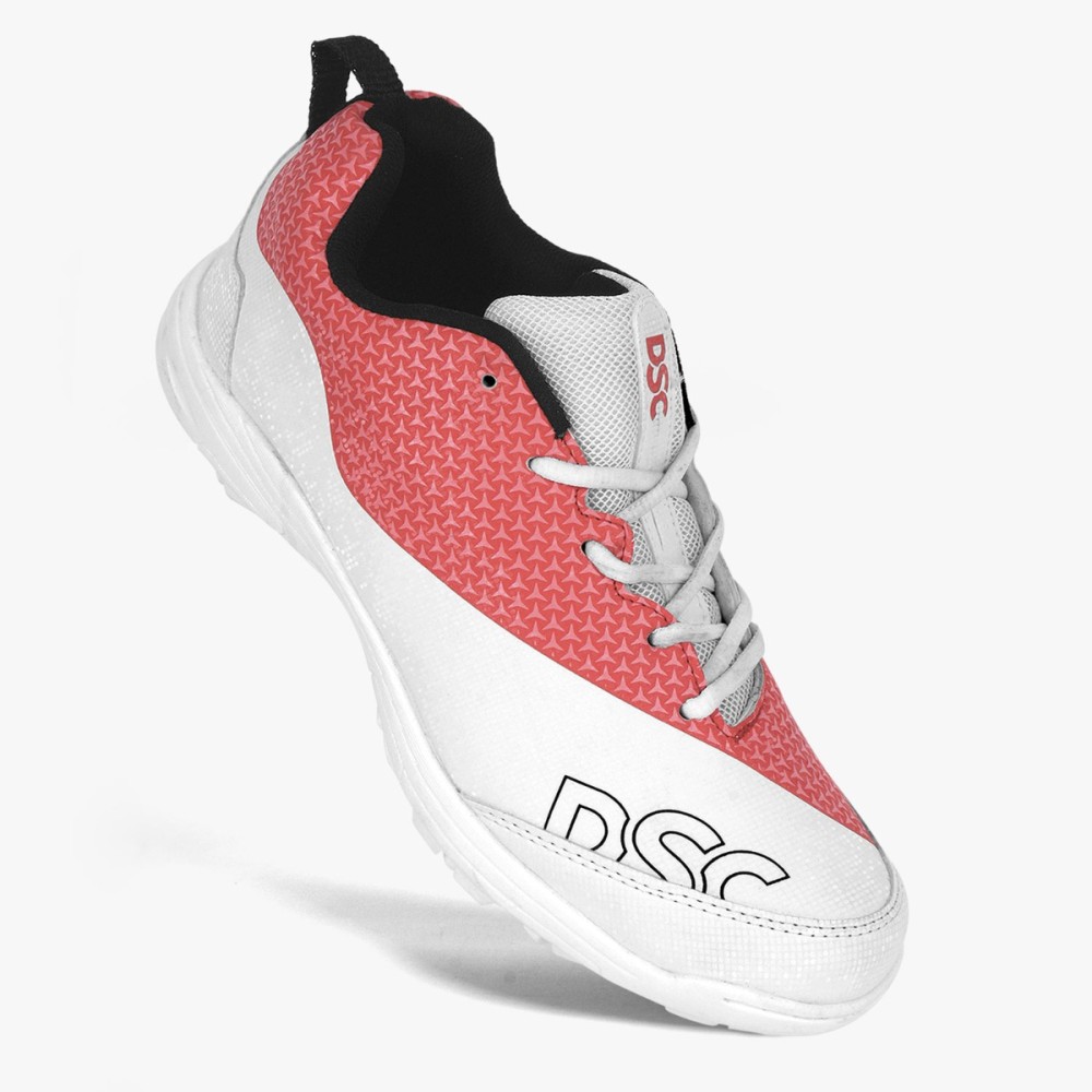 DSC Rigor X Cricket Shoes (Red), White/red, 1
