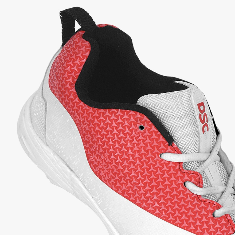 DSC Rigor X Cricket Shoes (Red), White/red, 1