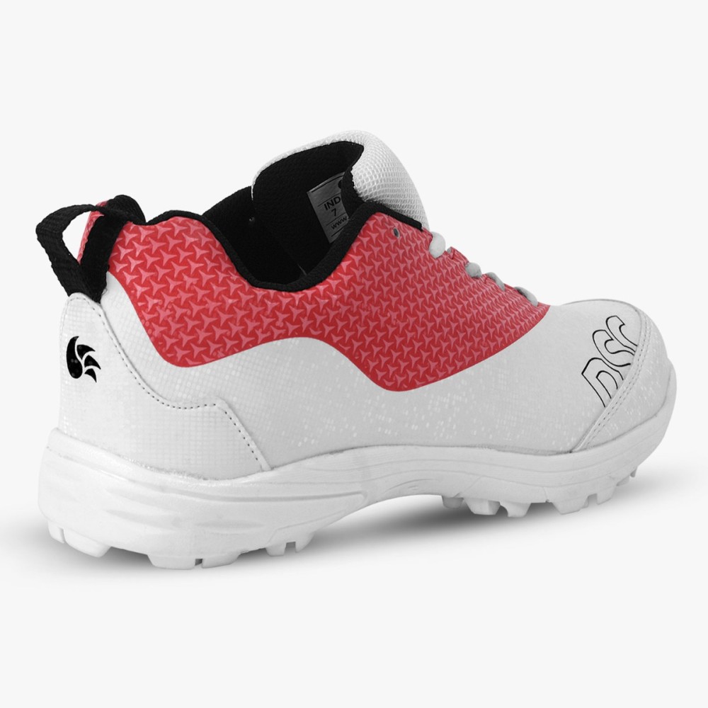 DSC Rigor X Cricket Shoes (Red), White/red, 1