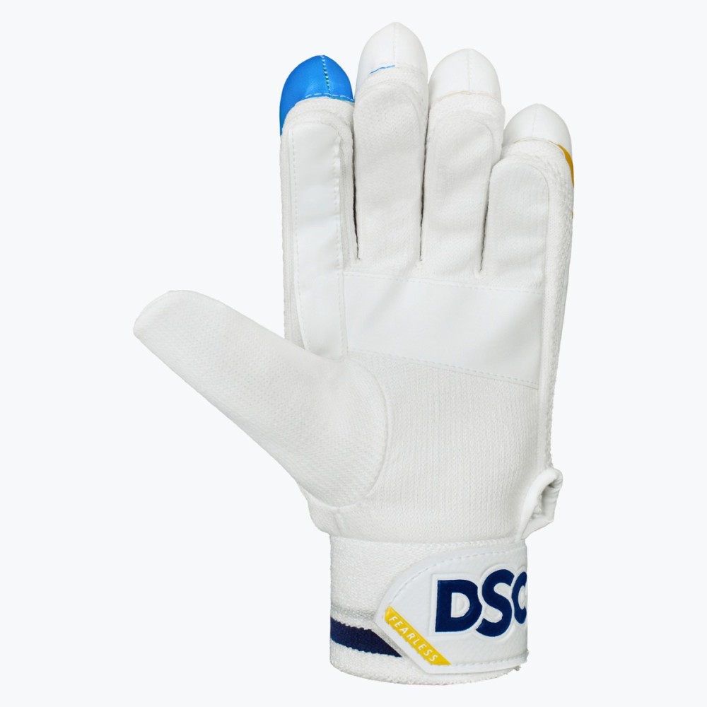 DSC Ruffle Batting Gloves (Blue/Yellow), Boys Left