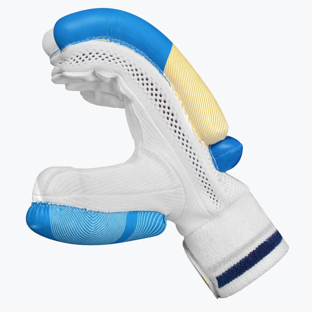 DSC Ruffle Batting Gloves (Blue/Yellow), Boys Left