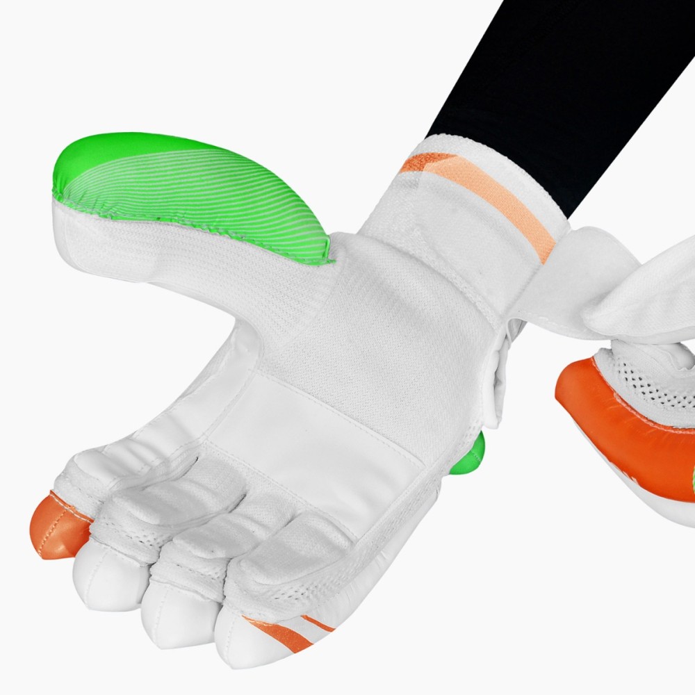 DSC Ruffle Batting Gloves (Green), Boys Left