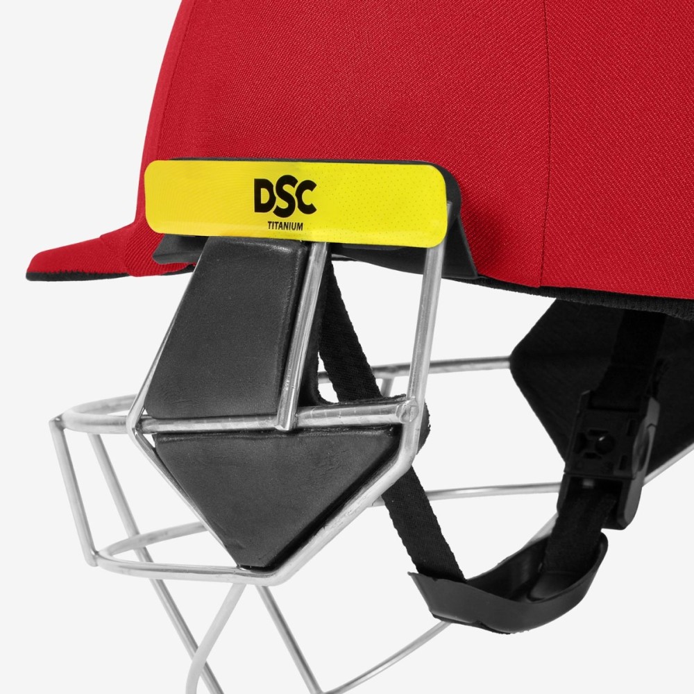 DSC Scud Titanium Cricket Helmet, Red, Large DSC Scud Titanium Cricket Helmet, Red, Large