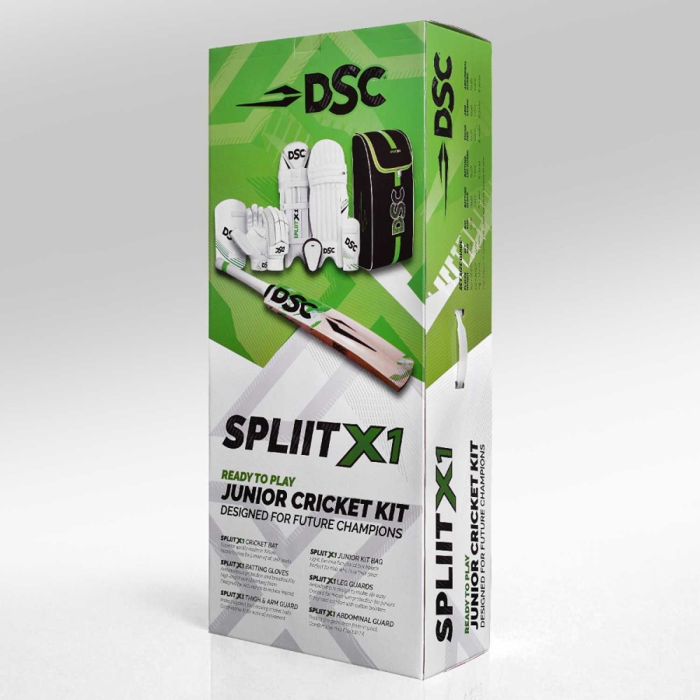DSC Spliit X1 Junior Kashmir Willow Cricket Kit, 3