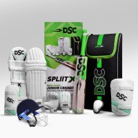 DSC Spliit X1 Junior Kashmir Willow Cricket Kit with Helmet, 3