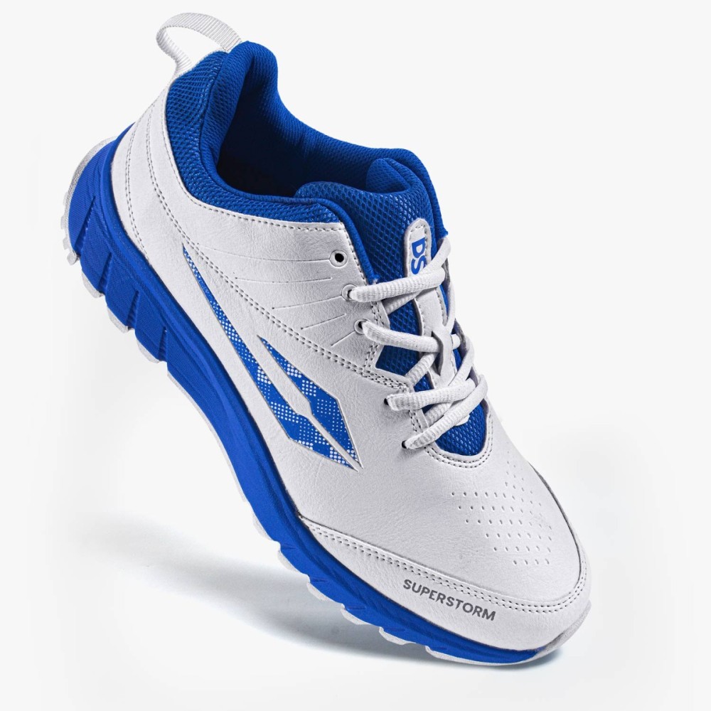 DSC Superstorm Cricket Shoes (Blue / White), BLWH25, 1 DSC Superstorm Cricket Shoes (Blue / White), BLWH25, 1