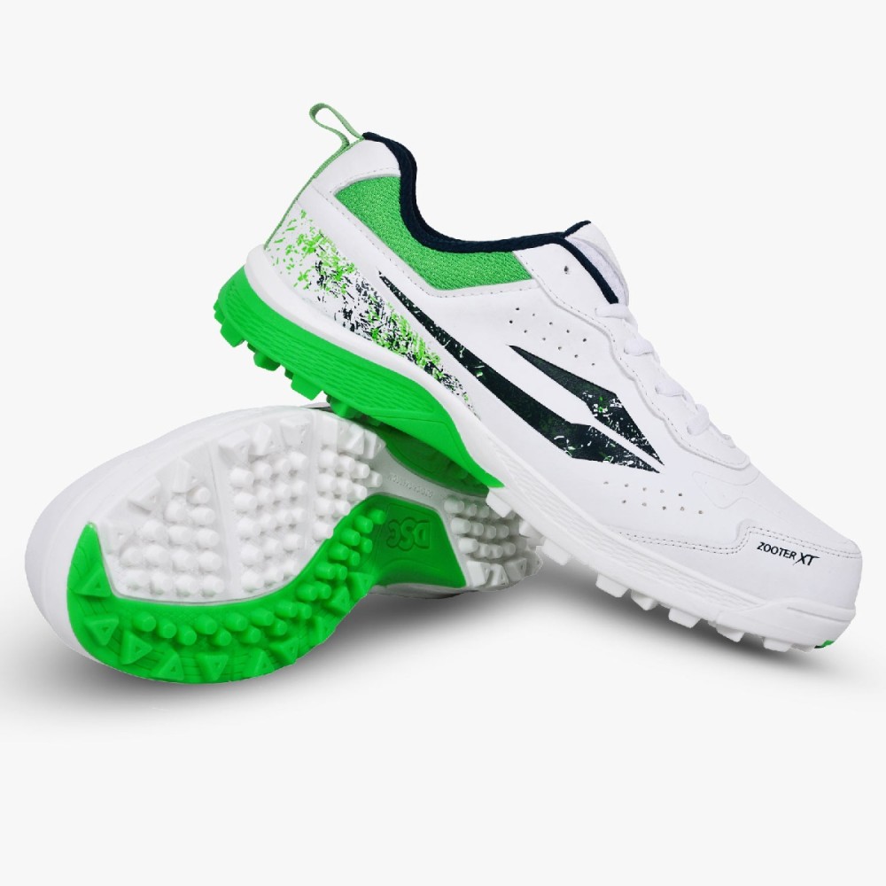 DSC Zooter XT Cricket Shoes (White / Green), White/green, 10 DSC Zooter XT Cricket Shoes (White / Green), White/green, 10