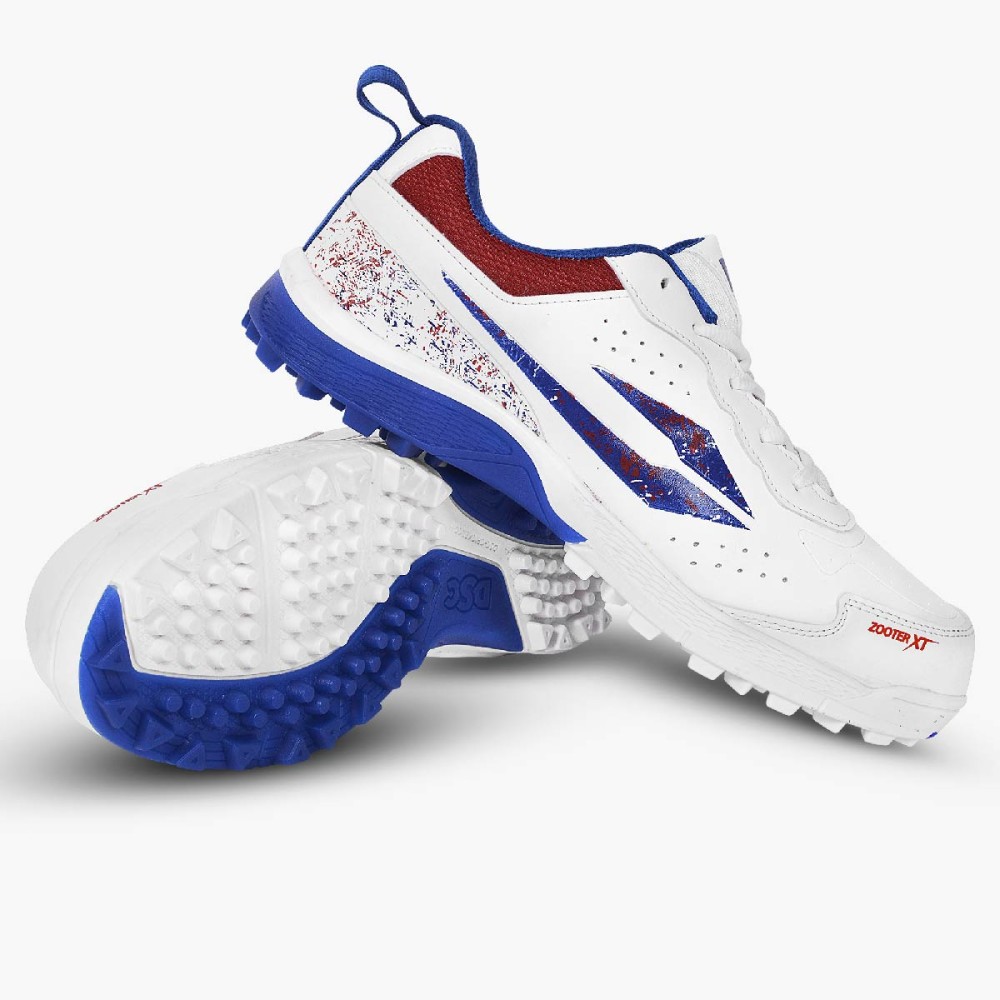 DSC Zooter XT Cricket Shoes (White / Red), White/navy, 1 DSC Zooter XT Cricket Shoes (White / Red), White/navy, 1