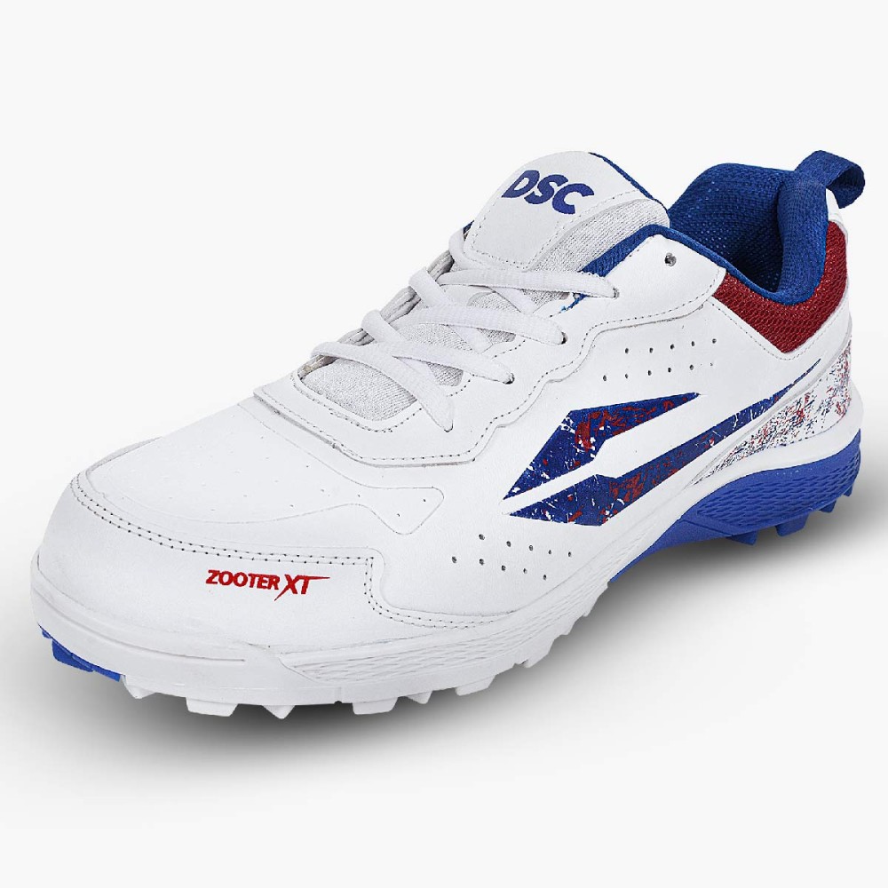 DSC Zooter XT Cricket Shoes (White / Red), White/navy, 1 DSC Zooter XT Cricket Shoes (White / Red), White/navy, 1