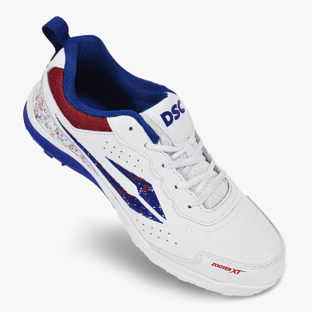DSC Zooter XT Cricket Shoes (White / Red), White/navy, 1 DSC Zooter XT Cricket Shoes (White / Red), White/navy, 1