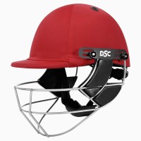 DSC Defender 2.0 Cricket Helmet, Red, Large