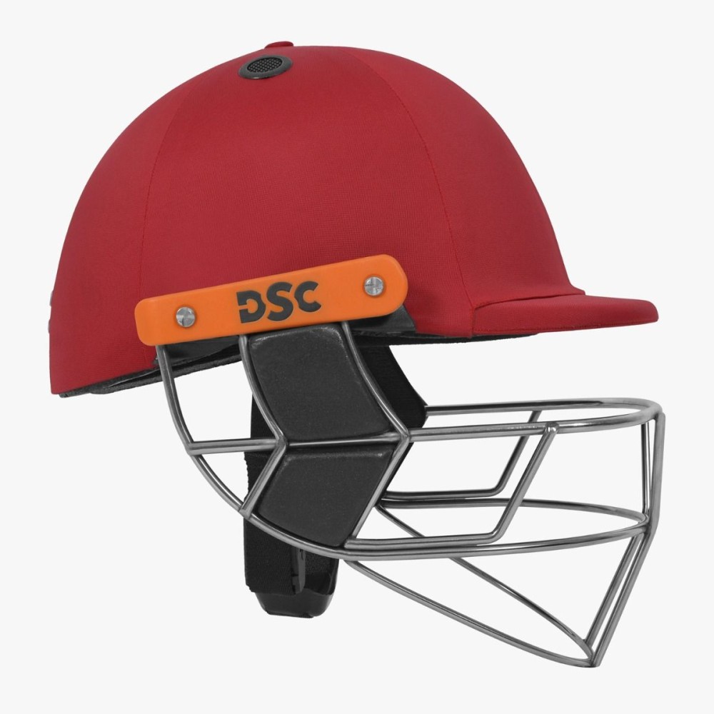 DSC Empra Titanium Cricket Helmet, Red, Large