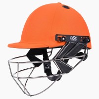 DSC Fort 44 Lite Titanium Cricket Helmet, Orange, Large