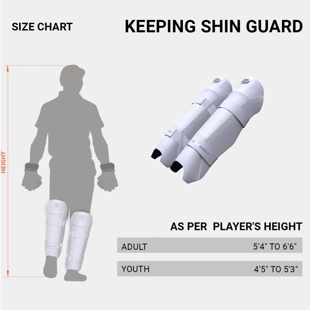 Moonwalkr Keeping Shin Guards, White, Adult
