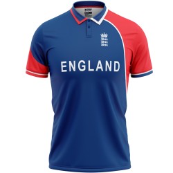 England Blue ODI World Cup 2007 Half Sleeves Cricket Fan Jersey - 100% Dryfit Polyester