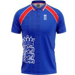 England Blue ODI World Cup 1999 Half Sleeves Cricket Fan Jersey - 100% Dryfit Polyester