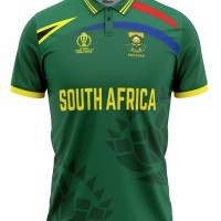 South Africa ODI World Cup 2023 Half Sleeves Cricket Fan Jersey - 100% Dryfit Polyester - With Name Personalisation