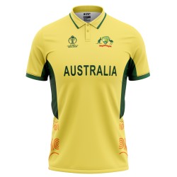 Australia ODI World Cup 2023 Half Sleeves Cricket Fan Jersey - 100% Dryfit Polyester - With Name Personalisation