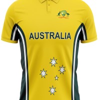 Australia Half Sleeves Cricket Fan Jersey - 100% Dryfit Polyester - With Name Personalization