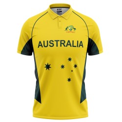 Australia Half Sleeves Cricket Fan Jersey - 100% Dryfit Polyester - With Name Personalization
