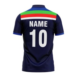 India Retro Navy Blue Cricket T-shirt
