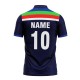 India Retro Navy Blue Cricket T-shirt