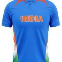 India ICC World Cup 2011 Half Sleeves Cricket Fan Jersey - 100% Dryfit Polyester - With Name Personalization