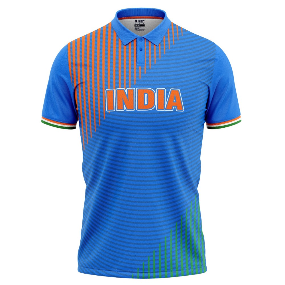 India ICC T20 World Cup 2016 Half Sleeves Cricket Fan Jersey - 100% Dryfit Polyester - With Name Personalization