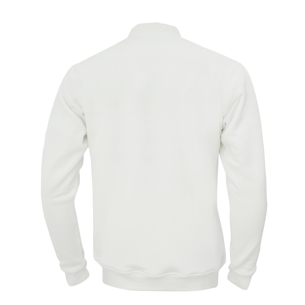Off White Zip Up Full Sleeves Cricket Jumper