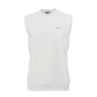 Off White V Neck Without Sleeves Cricket Jumper