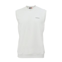 Off White V Neck Without Sleeves Cricket Jumper