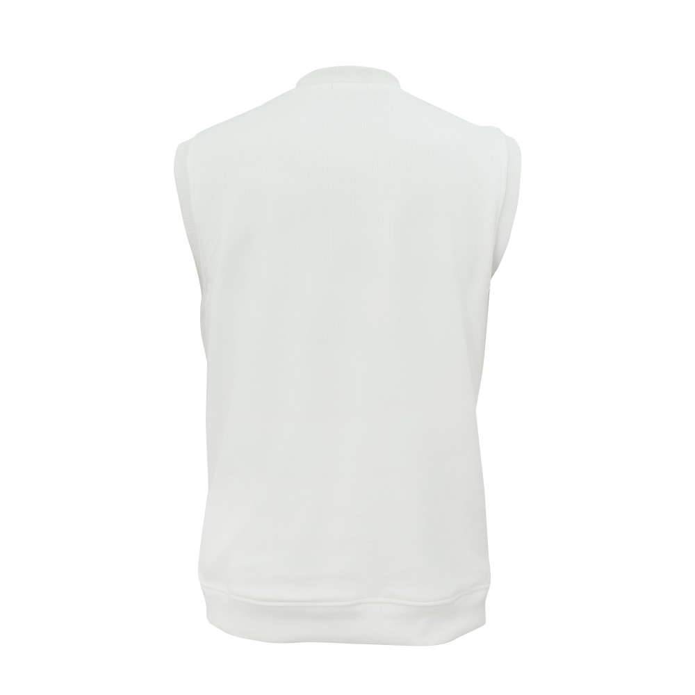 Off White V Neck Without Sleeves Cricket Jumper