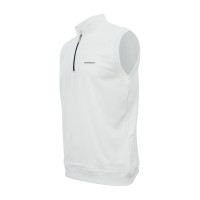 Off White Zip Up Without Sleeves Cricket Jumper
