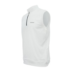 Off White Zip Up Without Sleeves Cricket Jumper