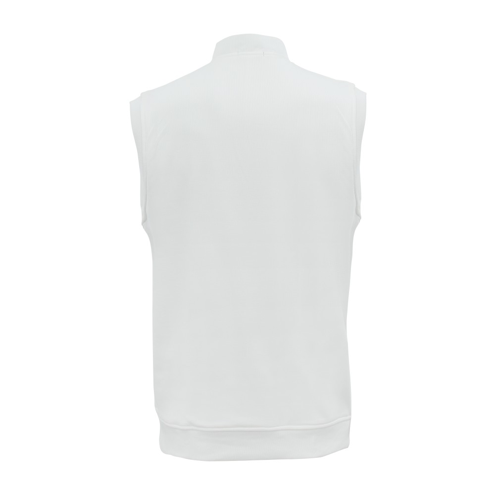 Off White Zip Up Without Sleeves Cricket Jumper