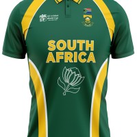 South Africa 2007 ICC World Cup Half Sleeves Cricket Fan Jersey - 100% Dryfit Polyester - With Name Personalization