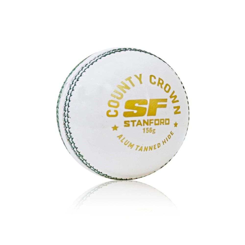 SF County Crown Leather Cricket Ball, White