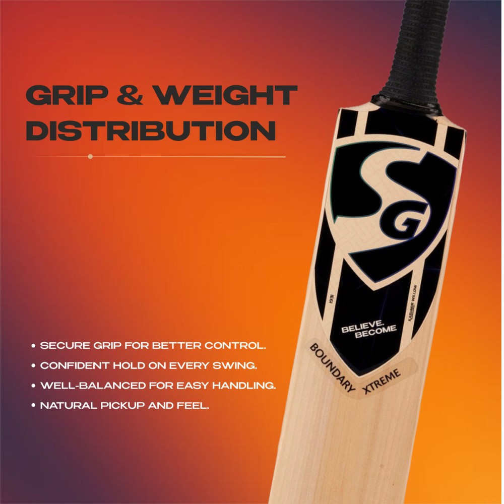 SG Boundary Xtreme Kashmir Willow Cricket Bat, 4 SG Boundary Xtreme Kashmir Willow Cricket Bat, 4