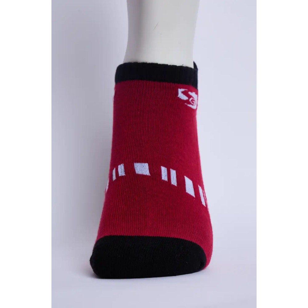 SG Comfort Men’s Half Terry Sneaker Socks – Red & Black